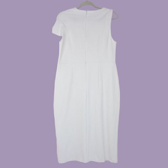 NEW Eloquii white Twisted Shoulder Sheath Dress, 24 - Picture 7 of 12